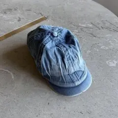 美品 RRL エイジング ビンテージ 加工 デニム ニュースボーイ キャップ