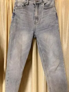 ハイウエスト ライトブルー ストレートデニム
