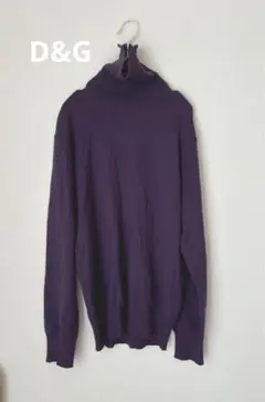 D&G 紫色 タートルネック ニット