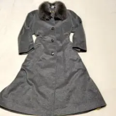カシミヤ100% ファー付　レディース　ロングコート