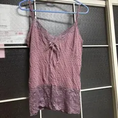 ドット柄レースキャミソール Mサイズ