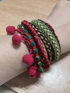 モロッコ　カラフルバングルセット 48g