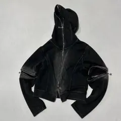 00s ピグメント フェード 短丈 ダブルジップ パーカー Tech お兄系