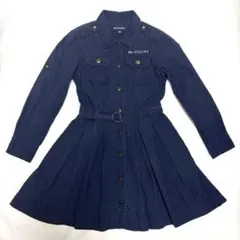 ラルフローレン シャツワンピース 120 ネイビー 刻印バックル