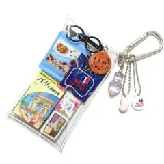 ガチャ詰めポーチ　フランスモチーフ　ブルー系　ミニチュア