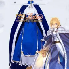FGO セイバー 衣装一式+ウィッグ+髪飾り+マント +ニーハイストッキング