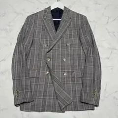 極美品　ザラZARA ダブルブレストジャケット　ベージュ　チェック