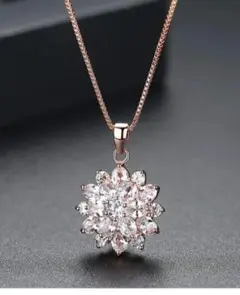 キュービックジルコニア 花型 ネックレス