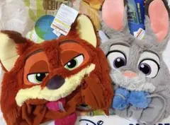 ディズニー　ズートピア　ニック　ジュディ　ファンキャップ　タグ付き　2個セット
