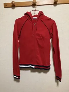 TOMMY HILFIGER トミーヒルフィガー ジップアップパーカー 赤 XS