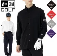 ニューエラ　ゴルフ　カノコ長袖ポロシャツ　Mサイズ　ホワイト