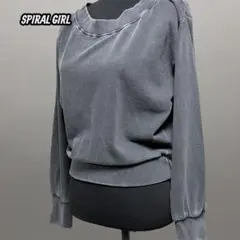 SPIRALGIRL ウォッシュ加工 クロップド スウェット F スミクロ