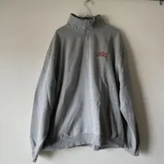 HERITAGE USC グレー ハーフジップ スウェット