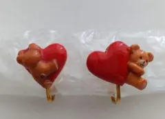 ハート型クマデザイン イヤリング