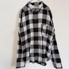 Hollister 【M】チェック柄 シャツ ブラック・ホワイト 黒　白のサムネイル