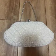 【美品】総ビーズパーティバック　レトロ　結婚式　フォーマルバック