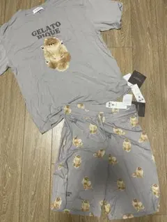 ジェラートピケ DOGワンポイントTシャツ＆SUMMER DOG総柄ハーフパンツ
