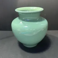 砥部焼 金城 花瓶 青磁 フラワーベース