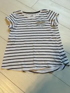 ストライプ Tシャツ ハート装飾