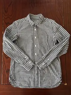 無印良品　レディース　ギンガムチェック　モノトーン　綿100％　S 予備ボタン