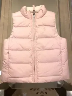 ラルフローレン　ポロロゴ刺繍 ピンク／白　ダウンベスト　未使用
