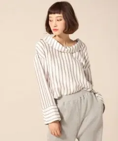 (タグ付き未使用品)LOWRYS FARM 2wayレースシャツ ブラウス