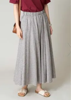 【a.v.v】チェック柄フレアスカート　アイボリー　新品