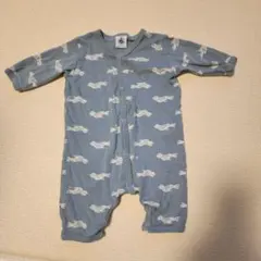 Petit Bateauオーガニックコットン 鳥プリントロンパース60㎝
