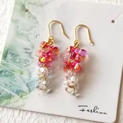 571 ファルファーレ&ドロップ チェコビーズピアス （シルバータイプ