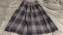 チェック柄ロングスカート ポケット付き