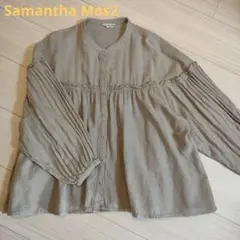 Samantha Mos2　フリルデザイン 長袖シャツ カーキブラウン(秋冬)