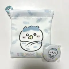 ハチワレ　ミニ巾着+缶バッチセット