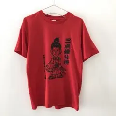 J1378 キャラクターグラフィックTシャツ 赤 メンズ M