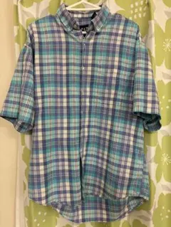 90s OLD GAP ボタンダウン 半袖チェックシャツ