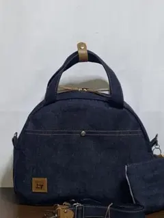 ハンドメイド☆岡山デニム☆パッチワーク☆3way横長ボストンバッグ