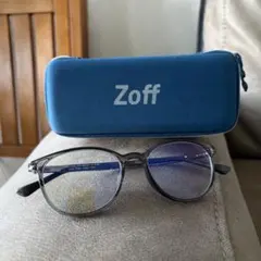 ぽ*※様 Zoff ボストン型メガネ グレー　ブルーライトレンズ