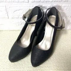 【未使用品】Parade アンクルストラップ ハイヒール パンプス ブラック M