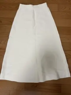 GU フレアミディニットスカート　S☆オフホワイト