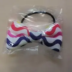 カラフル波模様リボンヘアゴム