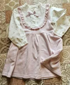 Biquetteビケット ピンク 重ね着風ワンピース 100