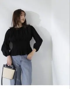 ウエストシャーリングブラウス NATURAL BEAUTY BASIC