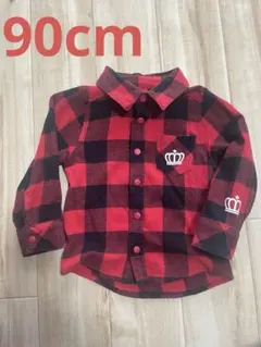 BABY DOLL 長袖チェックシャツ　90cm