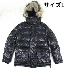 ✨極美品✨ オールドユニクロ ダウンジャケット y2k 00s 光沢 ファー 黒