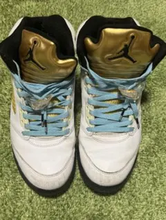 Jordan エアジョーダン 5 ホワイト/ゴールド/ブルー