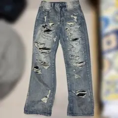 mnml ダメージ加工デニムパンツ