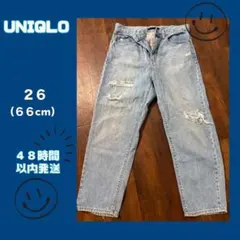 UNIQLO スラウチテーパードアンクルジーンズ２６インチ　ブルー