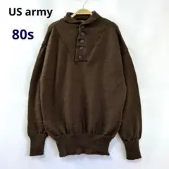 80s 米軍 ヘンリーネック ミリタリー コマンドニットセーター S165のサムネイル