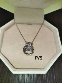フクロウデザイン ネックレス 。 プラチナシルバー　P/S
