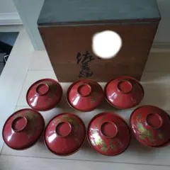 江戸後期 明治時代 骨董品 祝 寿 漆椀 汁椀 朱椀 鶴 - メルカリ