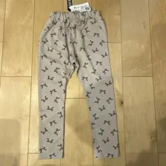 リボン柄 ベージュ ロングパンツ 130